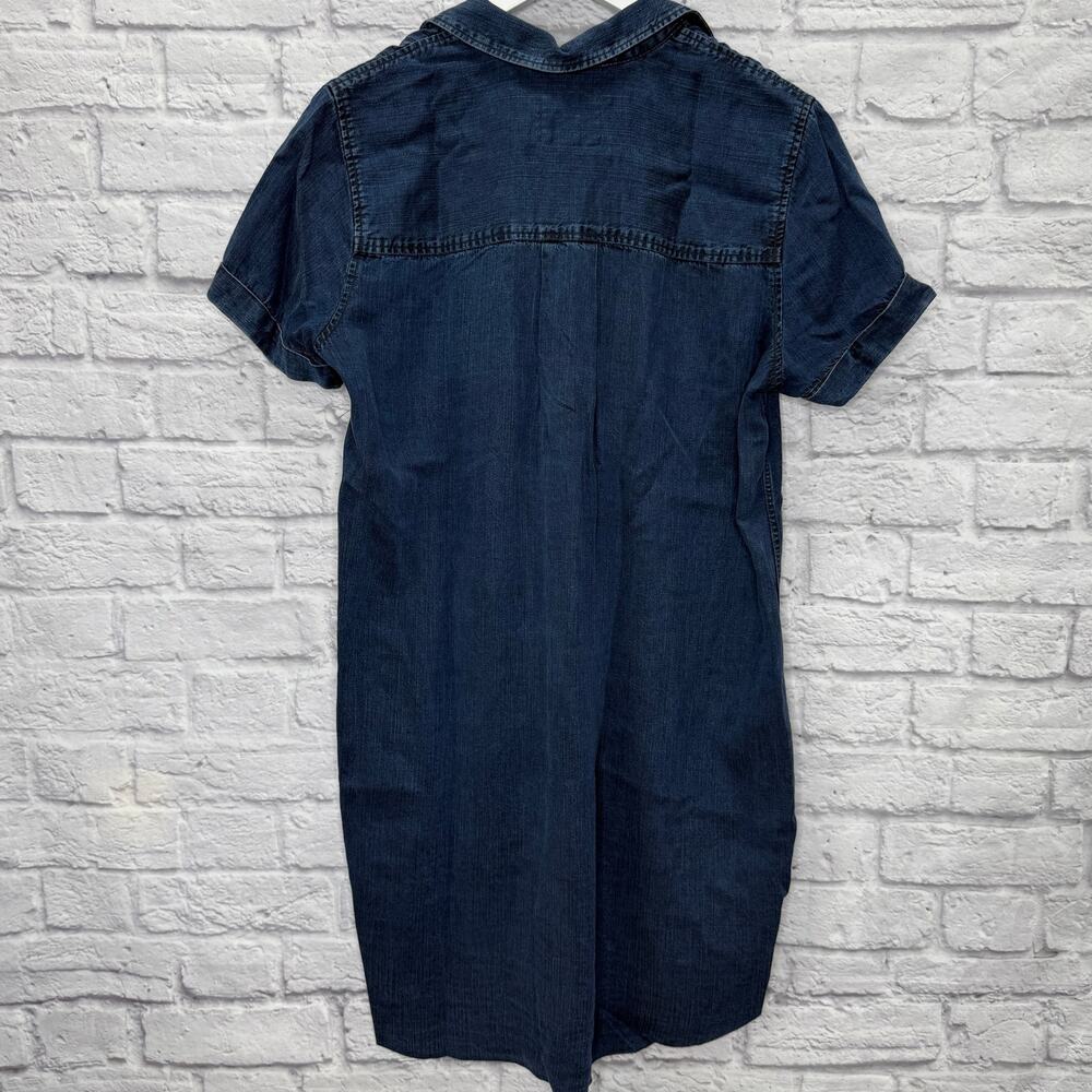 Rails Womens Dark Denim Dress Valerie Shirt Style Size M Short Sleeve Collared - Picture 6 of 9